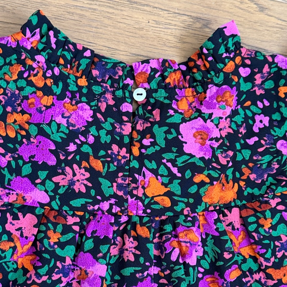 Make My Day Black Ditsy Floral L/S Babydoll Dress - Picture 11 of 16